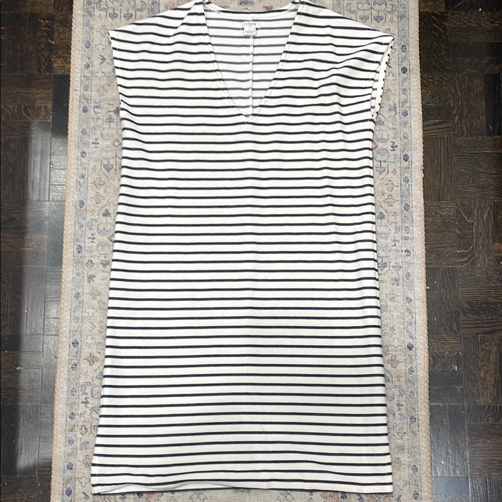 JCrew striped v-neck tunic dress